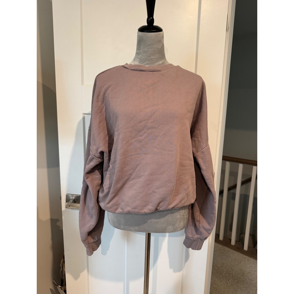 Mauve basic Oversized Crewneck Sweatshirt 100% Cotton Made in USA Size L